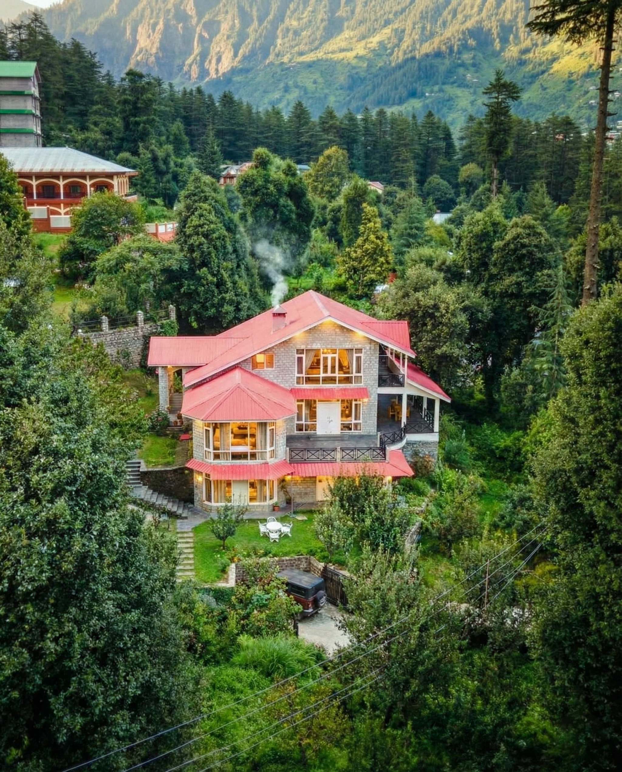 The Forestbound Cottage luxury villa surrounded by cedar forests in Manali